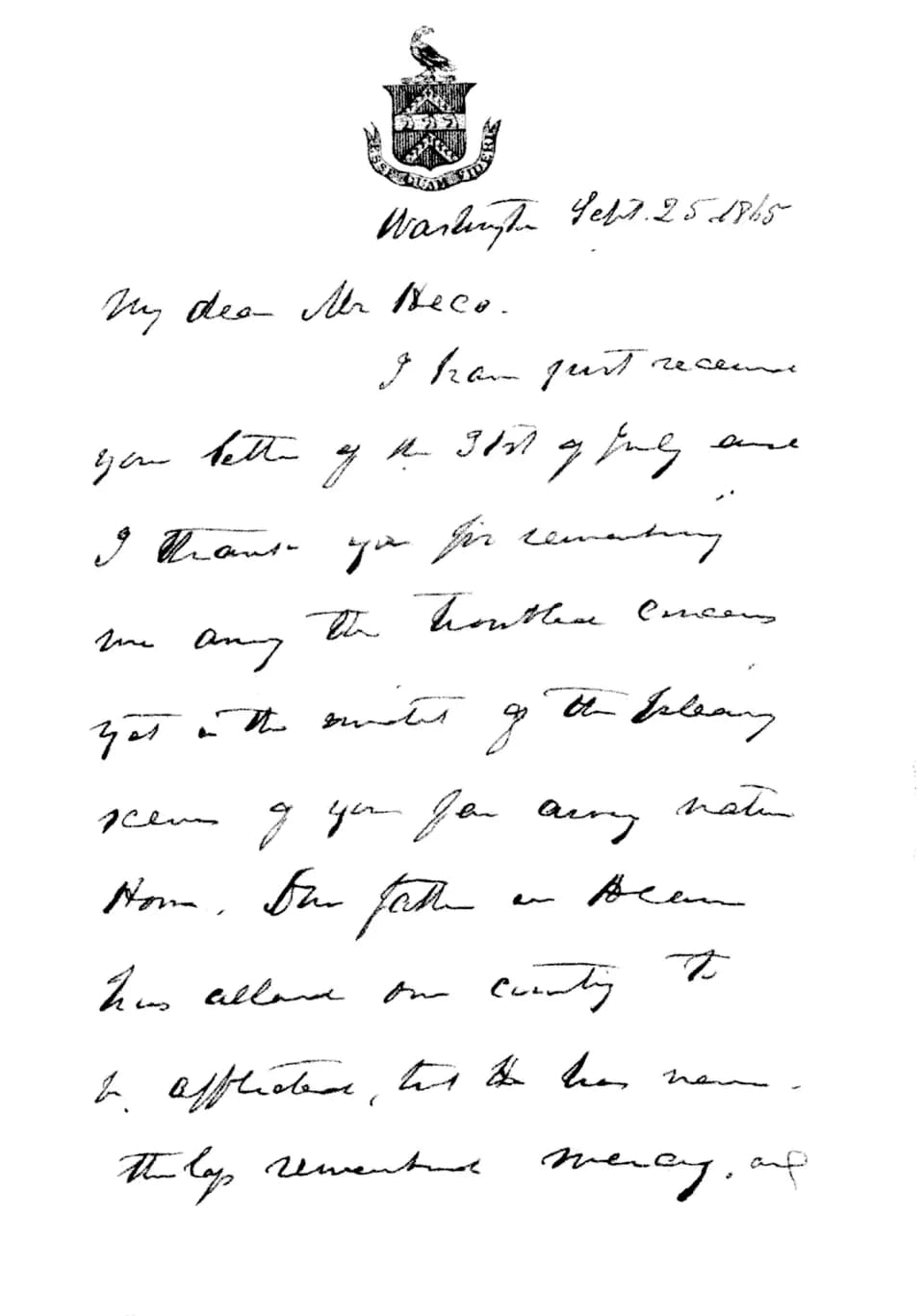 William H. Seward - Letter from William H. Seward, Secretary of State of the United States under Abraham Lincoln, to Joseph Heco. From the book The narrative of a Japanese; what he has seen and the pe