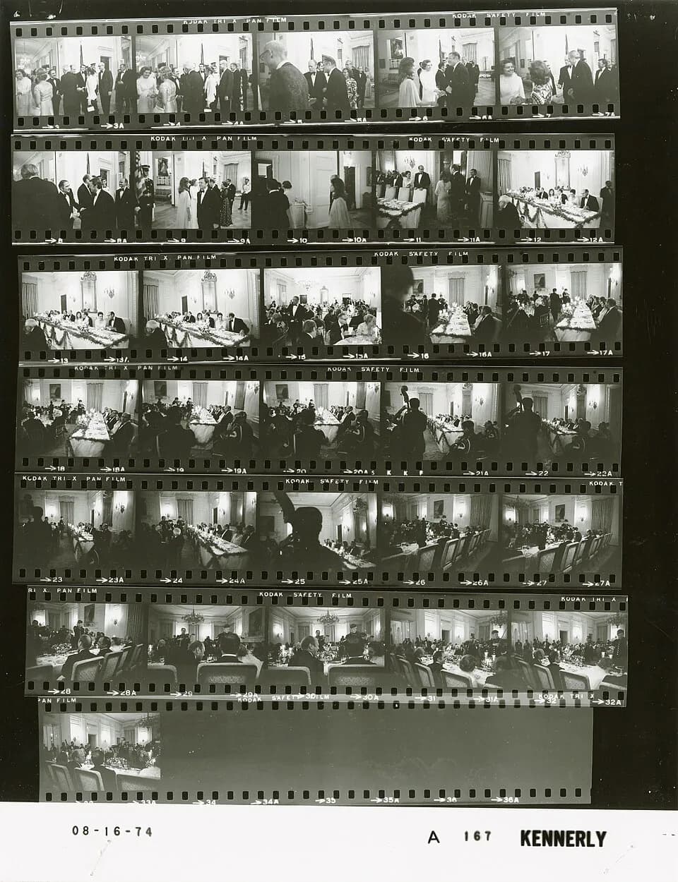 Robert McNamara - The photo contact sheet, identified as A0167 by the White House Photographic Office (WHPO), is housed at the Gerald R. Ford Presidential Library, a branch of the National Archives an