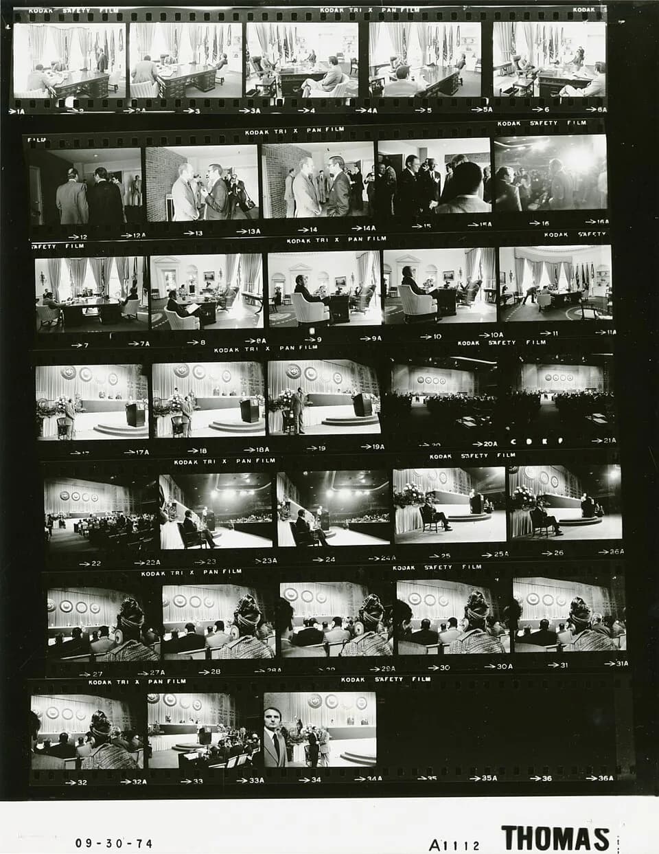 Robert McNamara - The photo contact sheet, identified as A1112 by the White House Photographic Office (WHPO), is housed at the Gerald R. Ford Presidential Library, a branch of the National Archives an