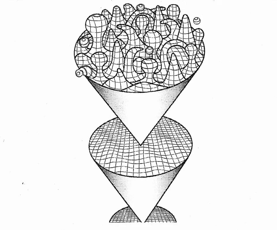 John Archibald Wheeler - A graphic representation of Wheeler's calculations of what quantum reality may look like at the Planck length