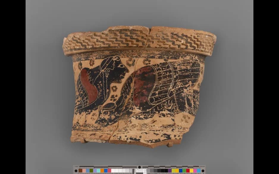 J. Paul Getty - Artist/Maker:
Attributed to Nessos Painter (Greek (Attic), active about 620 - 600 B.C.)
Culture:
Greek (Attic)
Place:
Attica, Greece, Europe (Place created)
Date:
about 620 B.C.
Medium