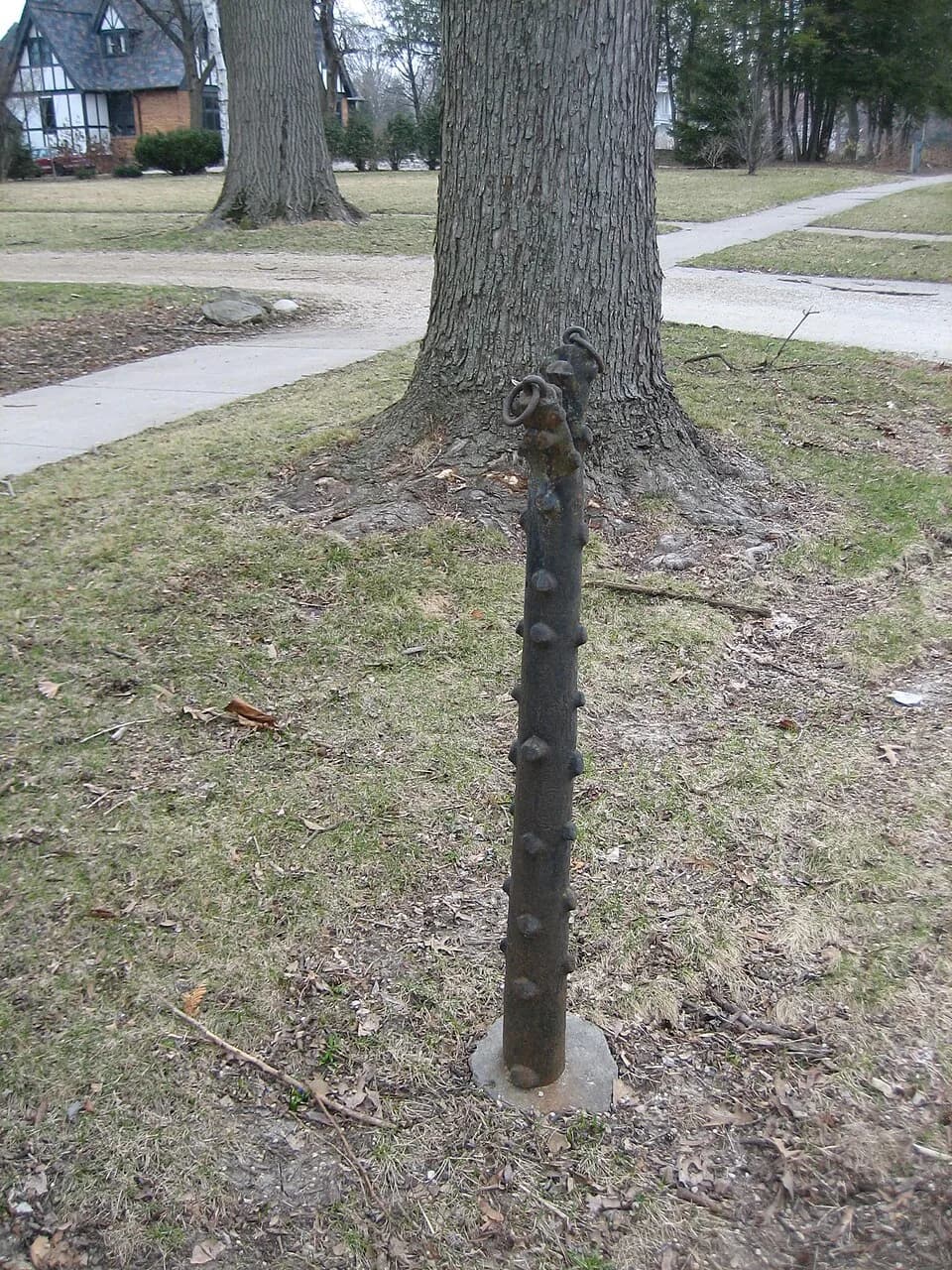 Adlai Stevenson II - Adlai E. Stevenson II House, Bloomington, Illinois, USA. National Register of Historic Places.

Hitching post.