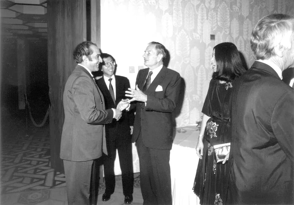 David Rockefeller - 1980 – Abu Dhabi. David Rockefeller visits Dr. Jawad Hashim in regards to Investcorp's creation and Nemir Kirdar (who was a Chase Manhattan officer) at the time before joining the 