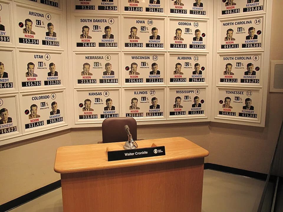 Walter Cronkite - replica of the studio in which Walter Cronkcite read out the election news