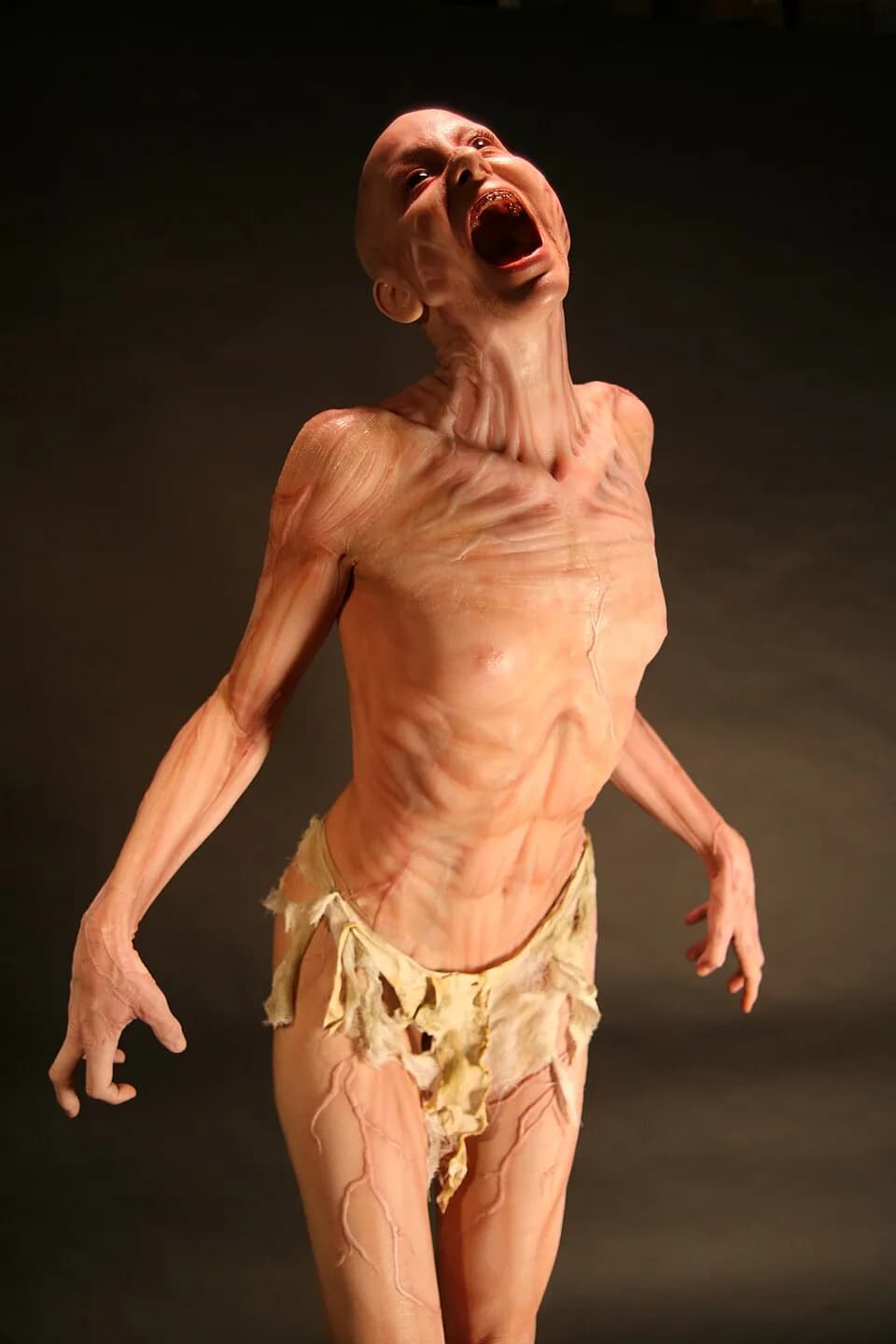 Richard Matheson - Full body, silicone appliance, Hemocyte test makeup with dentures and contact lenses