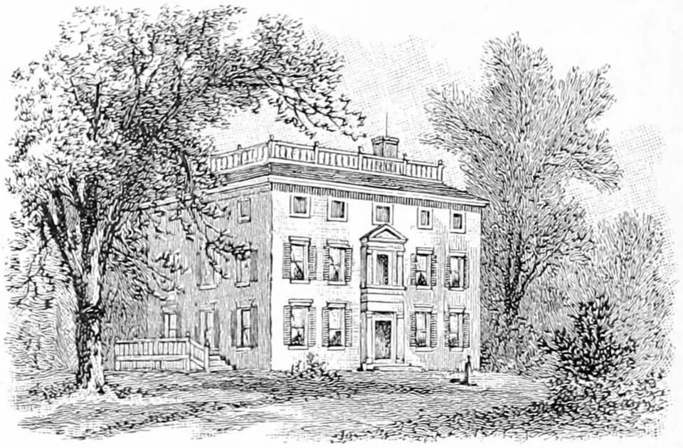 Elbridge Gerry - Drawing of the Cambridge, Massachusetts, home of poet James Russell Lowell