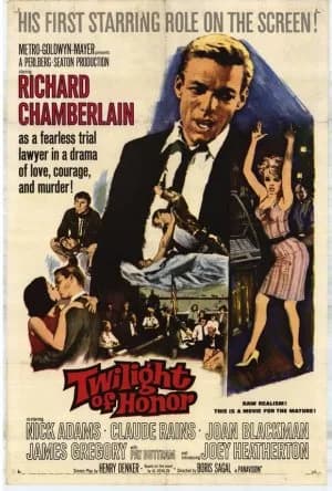 Richard Chamberlain - Theatrical poster for the American drama film Twilight of Honor (1963).