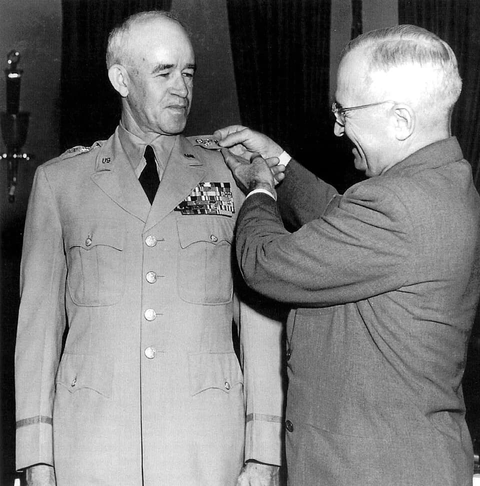 Omar Bradley - President Harry S. Truman promotes General Omar Bradley to five-star rank, 22 September 1950.