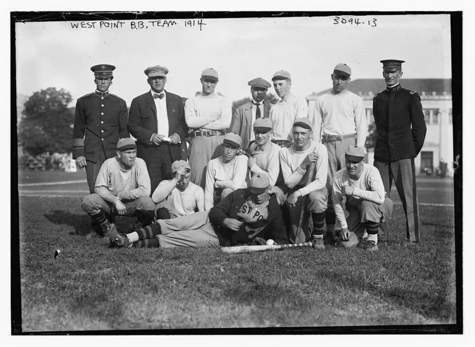 Omar Bradley - West Point Base Ball Team -- 1914 (LOC)
Bain News Service,, publisher.
West Point Base Ball Team -- 1914
1914.
1 negative : glass ; 5 x 7 in. or smaller.
Notes:
Title from unverified da