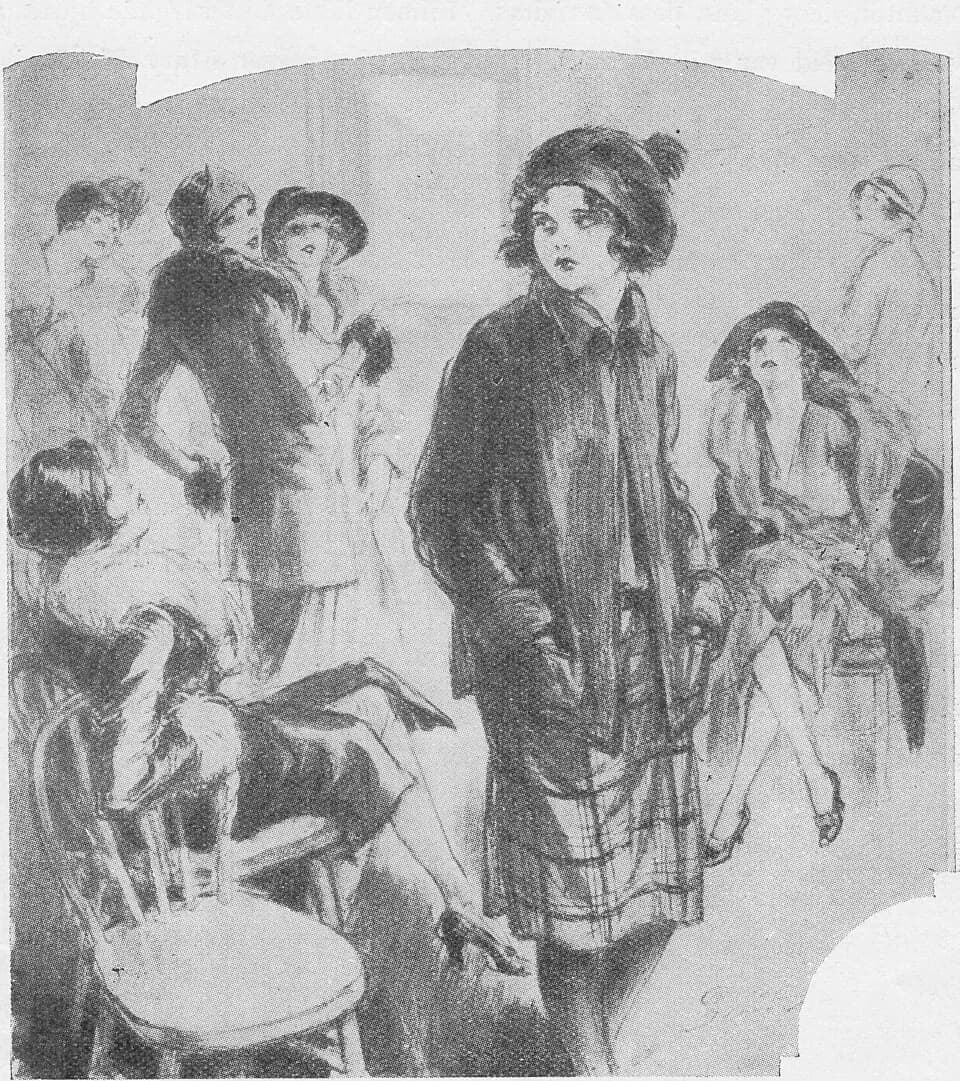 Clara Bow - Original drawing made to illustrate Adela St John's Clara Bow "My Life"-interview