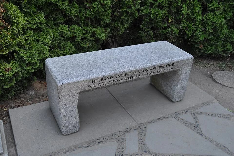 Brandon Lee - Bench at the gravesite of Bruce Lee and Brandon Lee, Lake View Cemetery, Seattle, Washington.