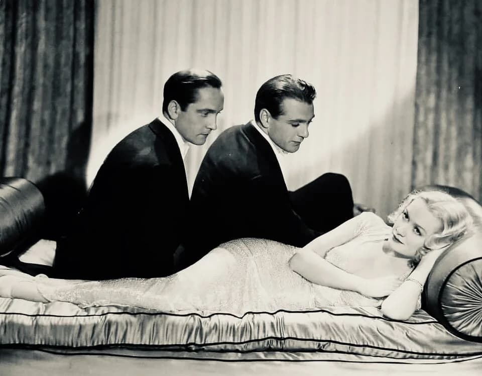 Fredric March - Fredric March, Gary Cooper and Miriam Hopkins in Design for Living (1933) publicity still.