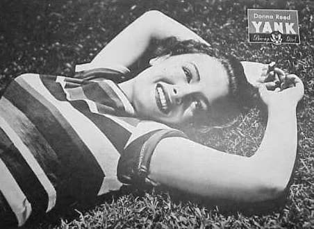 Donna Reed - Pin-up photo of Donna Reed for the Nov. 2, 1945 issue of Yank, the Army Weekly, a weekly U.S. Army magazine fully staffed by enlisted men.