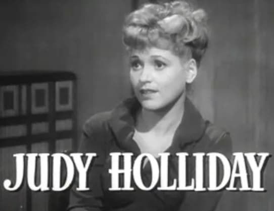 Judy Holliday - Cropped screenshot of Judy Holliday from the trailer for the film Adam's Rib.