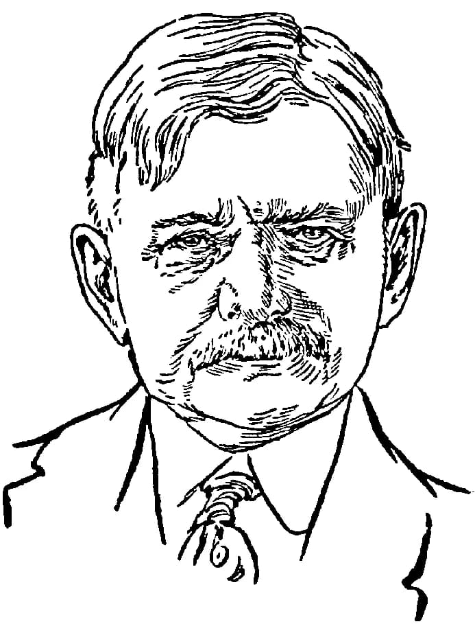 Thomas R. Marshall - Portrait drawing of U.S. Vice President Marshall Thomas Riley
