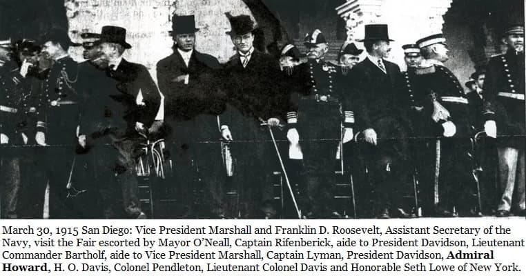 Thomas R. Marshall - 1915 San Diego Fair with the Vice President and Assistant Secretary of the Navy in attendance
