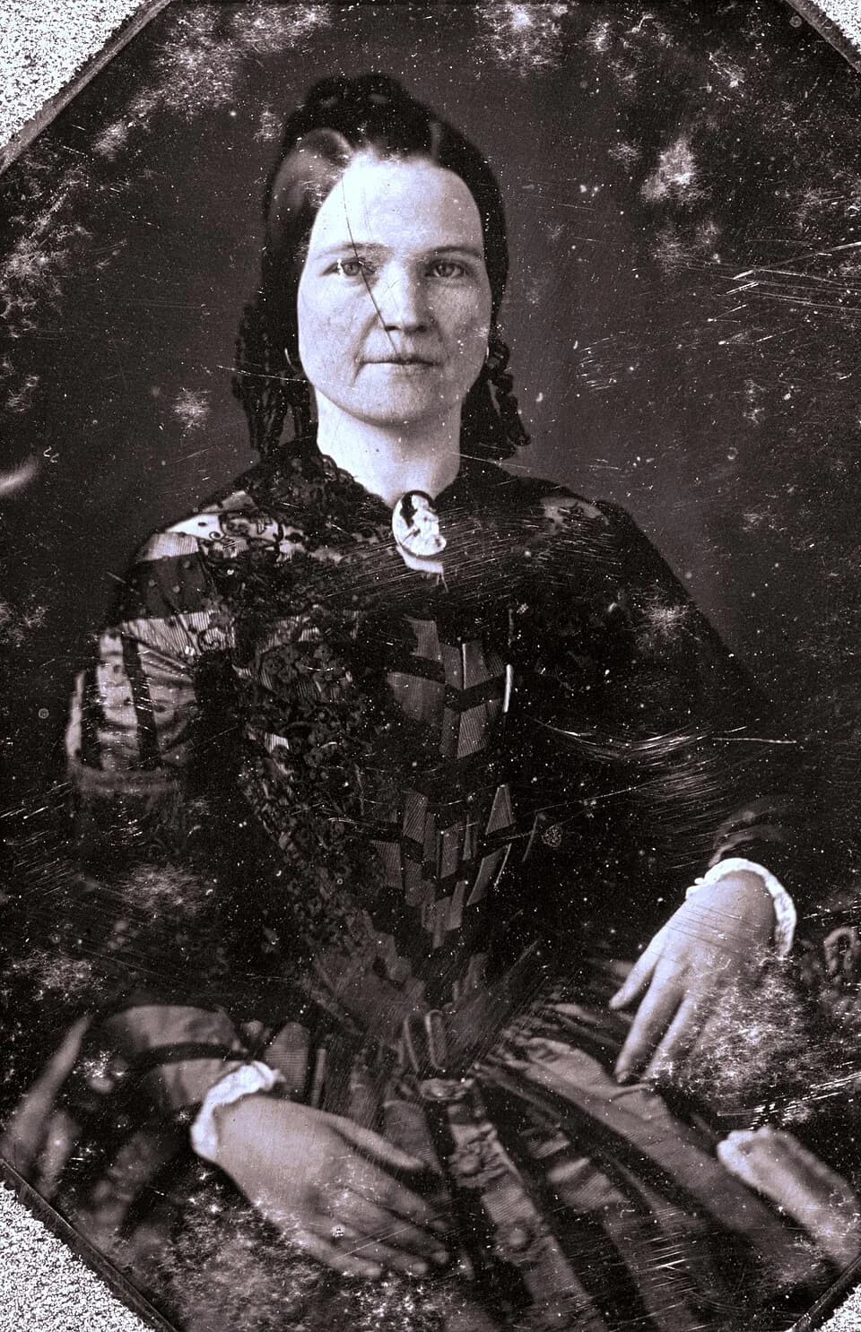 Mary Todd Lincoln - Mary Todd Lincoln, wife of Abraham Lincoln. Three-quarter length portrait, seated, facing front