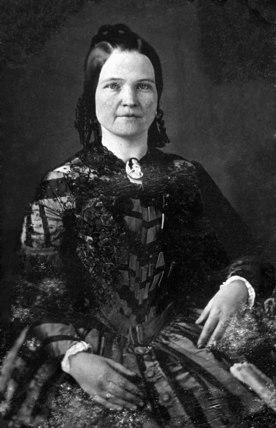Mary Todd Lincoln - Mary Todd Lincoln, wife of Abraham Lincoln. Three-quarter length portrait, seated, facing front