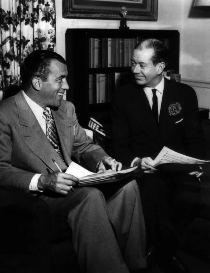 Cole Porter - Photo of Ed Sullivan and Cole Porter from Sullivan's first television program Toast of the Town.