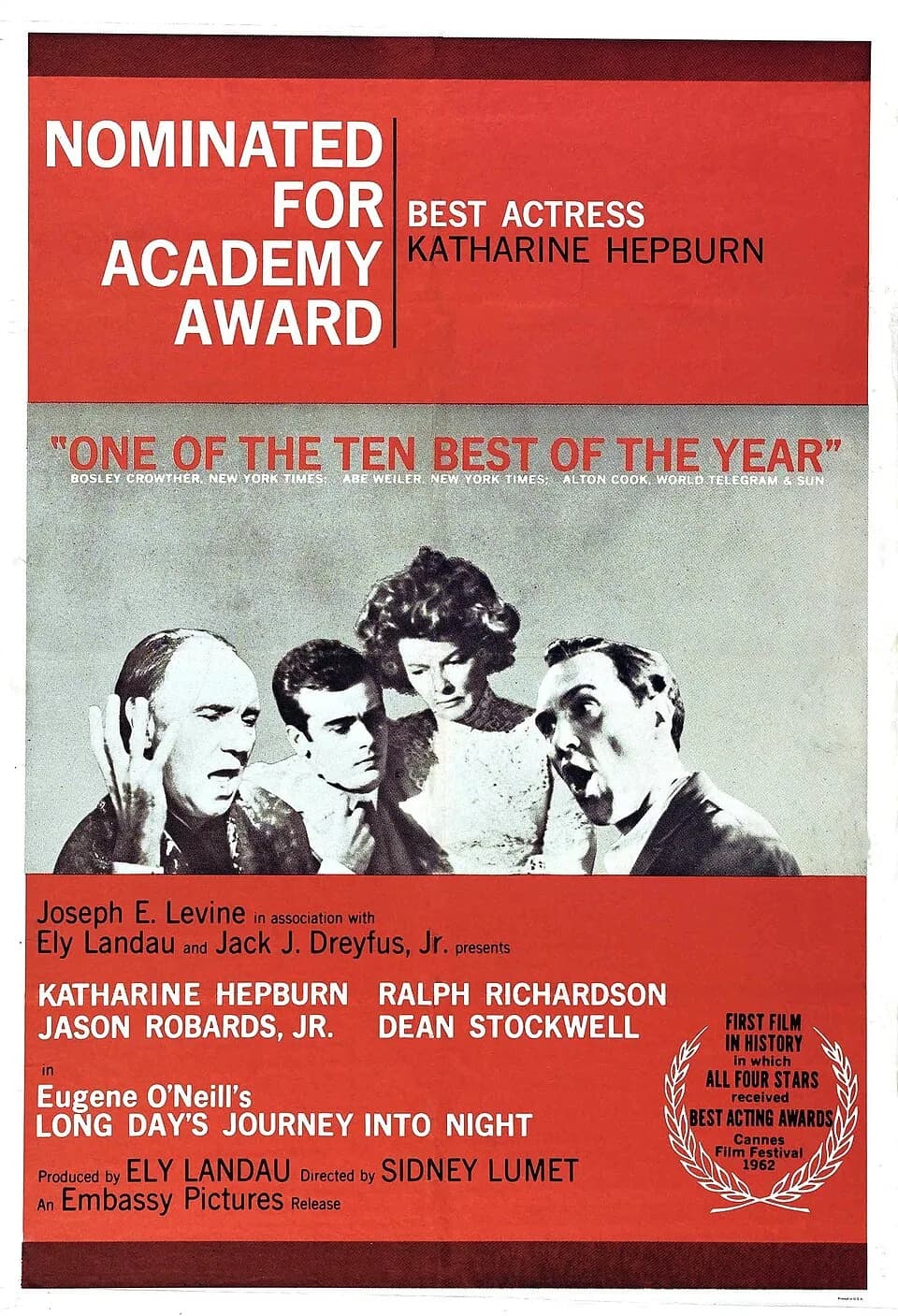 Jason Robards - Poster for award winning film Long Day's Journey into Night (1962)