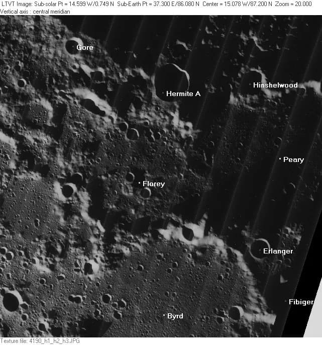 Joseph Erlanger - A Lunar Orbiter IV photo of craters near the lunar north pole.