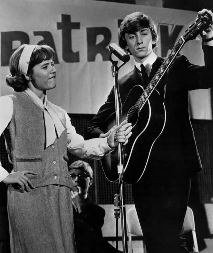 Patty Duke - Photo of Patty Duke and Jeremy Clyde, half of the singing duo Chad and Jeremy, from The Patty Duke Show.