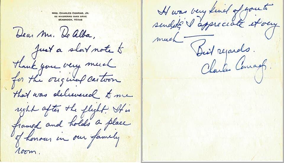 Pete Conrad - Astronauta Charles Conrad agradece a Joaquín de Alba original