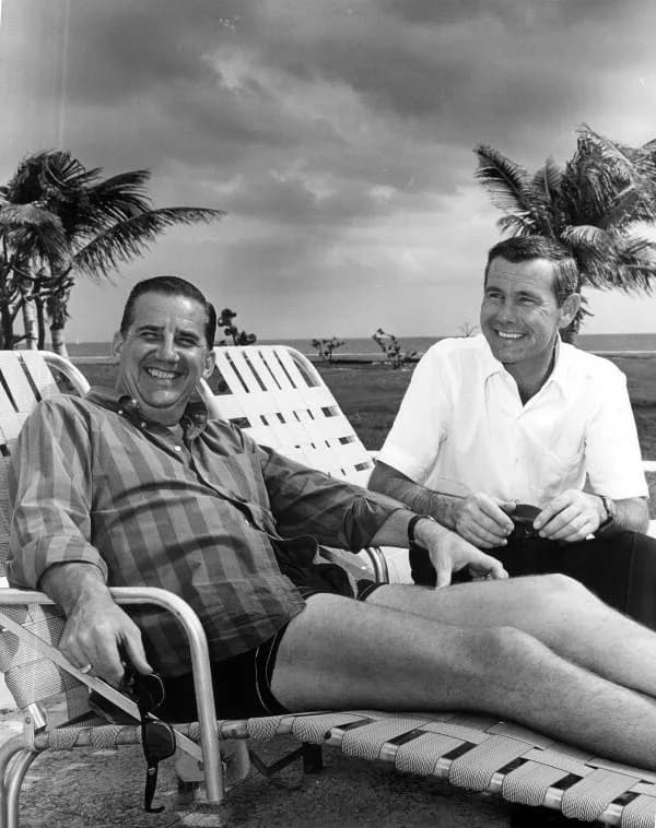 Johnny Carson - Ed McMahon and Johnny Carson from The Tonight Show in Fort Lauderdale, Florida.