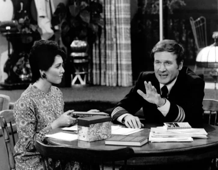 Suzanne Pleshette - Photo from the television program The Bob Newhart Show.  Emily (Suzanne Pleshette) listens to Howard (Bill Daily).