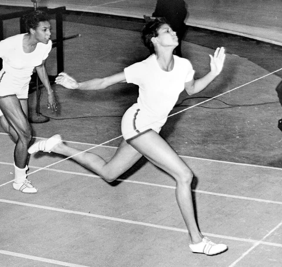 Wilma Rudolph - Wilma Rudolph at the finish line during 50 yard dash at track meet in Madison Square Garden
