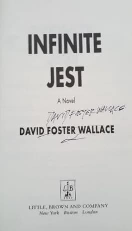 David Foster Wallace - {{en=Portion of the title page for the twentieth-anniversary edition of the 1996 novel Infinite Jest by American writer David Foster Wallace.}}