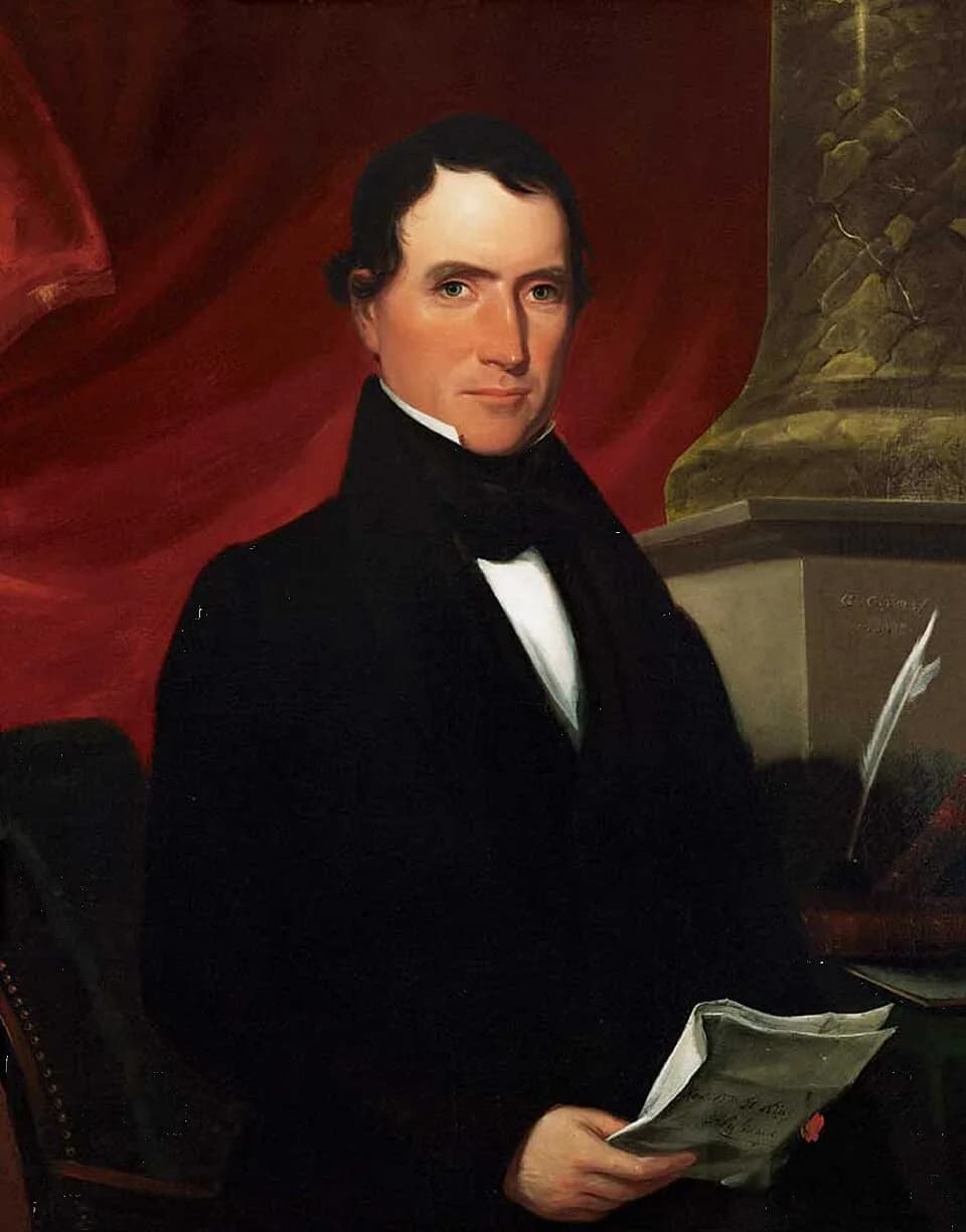 William R. King - Oil on canvas portrait of William R. King (April 7, 1786 – April 18, 1853), 36 by 29.25 inches (91.4 cm × 74.3 cm)