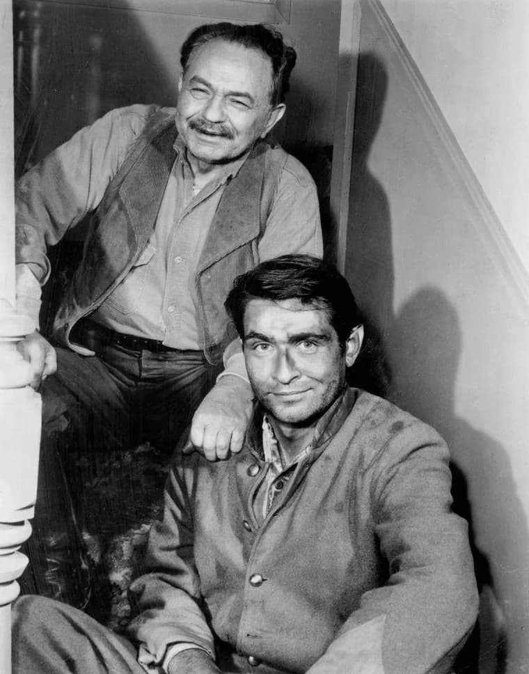 Edward G. Robinson - Photo of Edward G. Robinson and his son, Edward G. Robinson, Jr., who was also an actor, from an episode of Zane Grey Theatre.