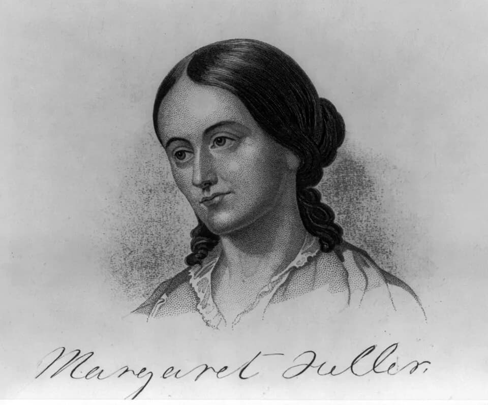 Margaret Fuller - Margaret Fuller, 1810-1850 (Marchioness Ossoli), head-and-shoulders portrait in engraving, facing left