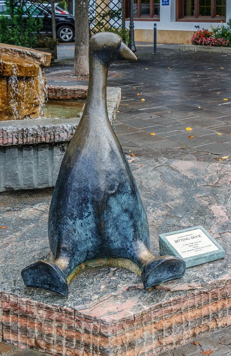 Blake Edwards - "Sitting Duck" by Blake Edwards (2014), husband of Julie Andrews; Gstaad, Canton of Bern, Switzerland.