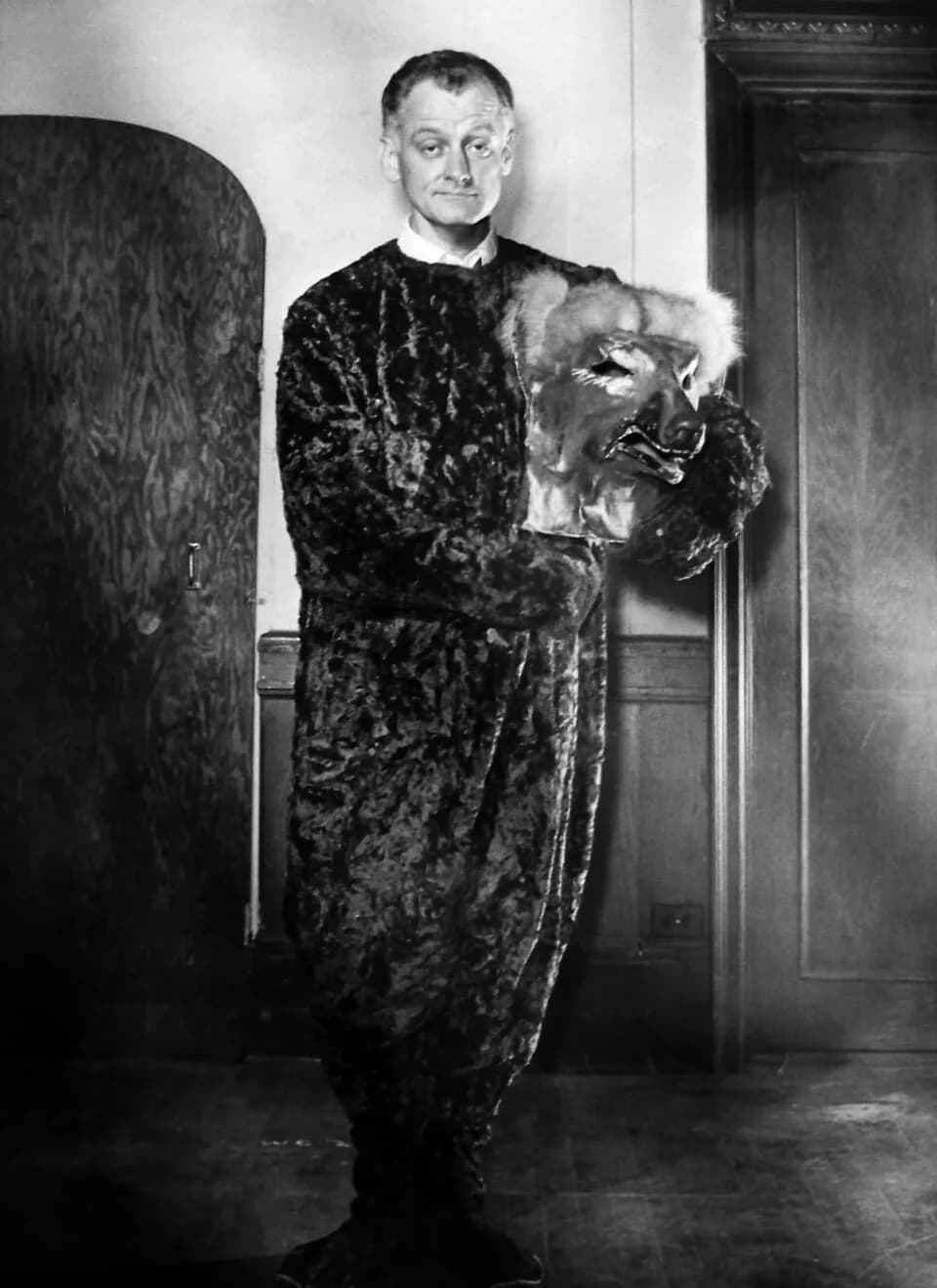 Art Carney - Photo of Art Carney in a dog costume for "The Man in the Dog Suit", which was aired as an episode of Carney's television program.  Carney had his own NBC variety television show from 1959