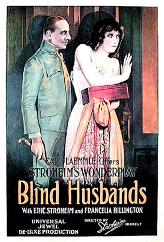 Erich von Stroheim - Film poster for Blind Husbands (1919).