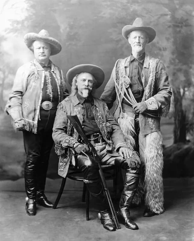 Buffalo Bill - Buffalo Bill (sitting) with Pawnee Bill (left), and Buffalo Jones.