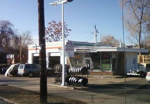 Charles Goodyear - A former gas station in south Denver, Colorado.  It appears that it may have been a Sinclair station.