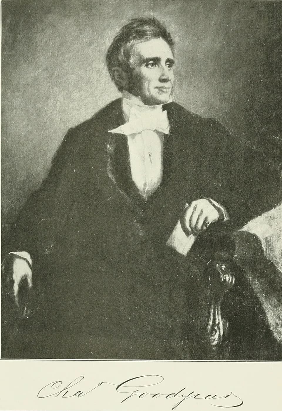 Charles Goodyear - Charles Goodyear. Below the image it says "From the painting by G. P. A. Healy. Museum of the Brooklyn Institute of Arts and Sciences."