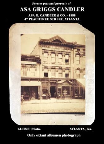 John Pemberton - This photograph appears to commemorate the day Asa Griggs Candler purchased the remaining shares to Coca Cola Company from Dr. Pemberton, who died a few months later on August 16, 188