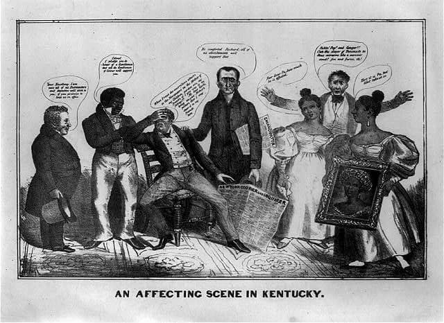 Richard Mentor Johnson - A racist attack on Democratic vice-presidential candidate Richard M. Johnson. The Kentucky Congressman's nomination, in May 1835, as Van Buren's running-mate for the 1836 elec