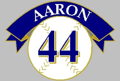 Hank Aaron - Source: I, Pharos04 made this picture on MSPaint to serve as a retired number on the Milwaukee Brewers page.