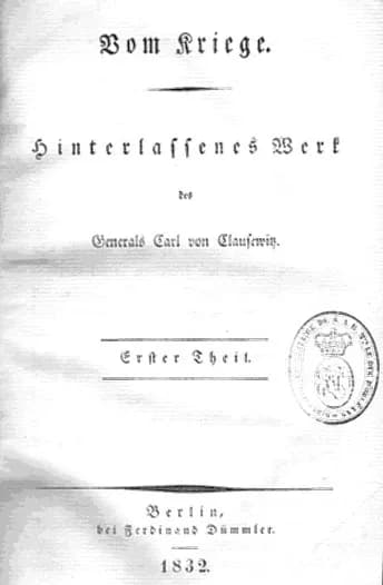 Carl von Clausewitz - Title page of Clausewitz's Vom Kriege