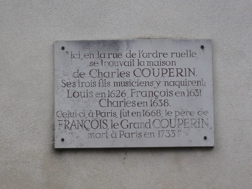 François Couperin - Famille Couperin, plaque commémorative. (Chaumes-en-Brie, Seine-et-Marne, région Île-de-France).