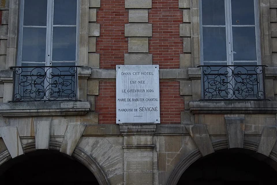 Madame de Sévigné - Paris, 2bis place des Vosges, Gedenktafel für Madame de Sévigné