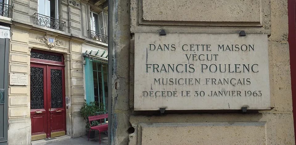 Francis Poulenc - Poulenc Commemorative Plaque, 5 rue de Medicis, Paris