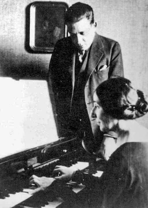 Francis Poulenc - French composer Francis Poulenc (1899-1963) and Polish, naturalized French citizen, harpsichordist Wanda Landowska (1879-1959)