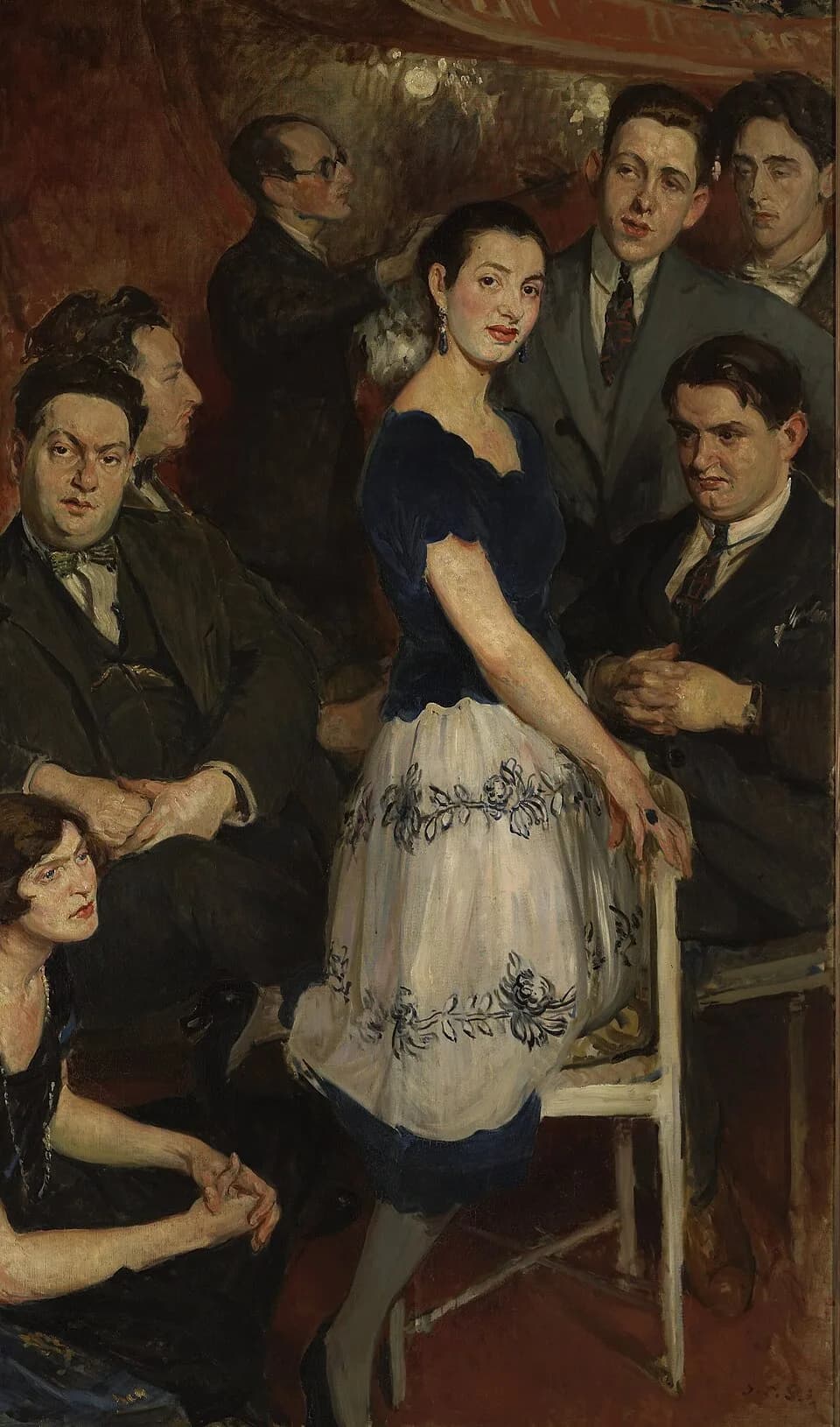 Francis Poulenc - Le Groupe de six, oil on canvas, musée des beaux-arts de Rouen, France.
In the center : pianist Marcelle Meyer. From bottom to top : Germaine Tailleferre, Darius Milhaud, Arthur Hone