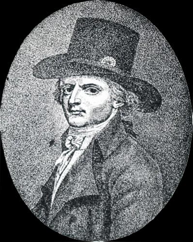 François-Noël Babeuf - Portrait de François-Noël Babeuf âgé de 34 ans (en 1794), révolutionnaire français, gravure non daté, graveur non identifié